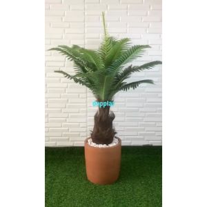 Pohon Artificial Daun Palem Botol T120 Latex Pot Terracota Coklat Dekorasi Ruang Kantor