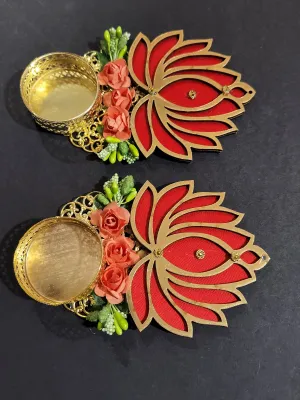 Diwali diyas Lotus T-light holder | MDF base | diya for table décor | Diwali Gifting | Bulk Gifting | Affordable gifting | 1pc| Festive Décor | Pongal / Makar Sankranti / Navaratri / Diwali / Deepavali decoration | Festive decoration | Budget gifting