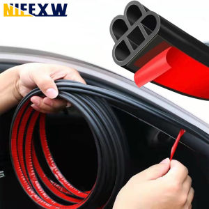 Rubber Car Door Seal Strip Double Layer Sealing Protector Sticker B Shape Weatherstrip Seals Sound Waterproof Weather Strips
