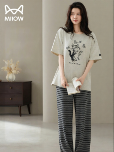 MiiOW | 100 Percent Cotton Chest Padded Summer Womens Sleepwear