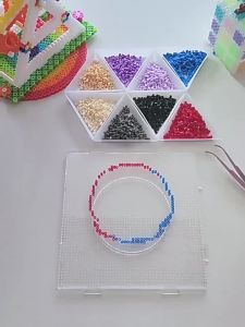 EELHOE | Handmade Perler Beads Baking Cloth Edge-stitched Transparent Iron-on Mat DIY Accessories Perler Beadsheat-resistant Paper