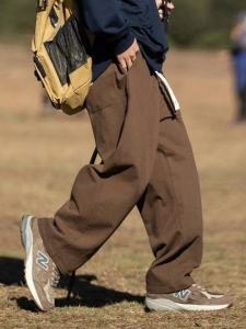 American Retro Workwear Pants Mens Spring Autumn Loose Casual Cotton Trousers Trendy Large Size Versatile Wide Leg Long Pants