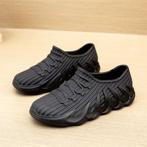 Low-Top Flat Bottom Rain Boots Mens Outdoor Wear Spring Autumn Waterproof Pure Color Four Seasons Universal Youth Shoes