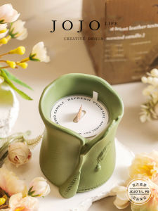 Jojos L PD Izumi Aromatherapy Candle in Cement Cup Shape Soy Wax Candle Home Decoration Tabletop Ornament Universal Use