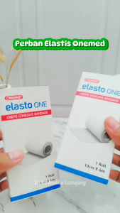 Onemed Elasto One Verban Elastis 10cm x 4m Crepe Cohesive Bandage Nyaman Lentur dan Breathable Bebas Katun dan Lateks