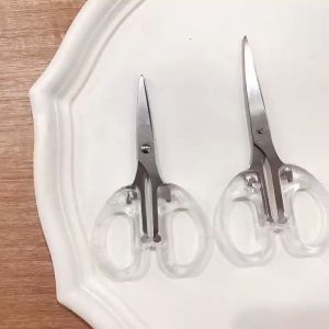 YP DIY Stainless Steel Scissors Transparent Handle Scissor Stationery School Office Home Scissors