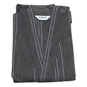 Mùa Hè Màu Xám Samurai Kimono Yukata Dành Cho Nam Nhật Bản Truyền Thống Cotton Áo Tắm Phong Cách Lỏng Lẻo Homewear Có Thắt Lưng Áo Choàng Dài