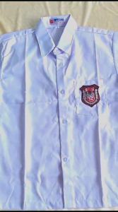 Baju Putih SD Lengan Pendek Kain Katun Oxford / Kain Licin (High Twis)