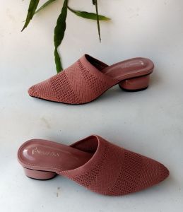 sepatu sandal wanita rajut terbaru hak 4cm