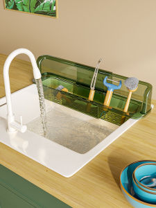 Kitchen Bathroom Sink Storage Rack Water Barrier Extendable Faucet Anti-splash Gadgets Home Decorative Item Sink Organizer