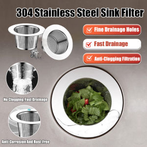 Stainless Steel Sink Filter Pool Drain Vegetable Basin Filter Dishwasher Filter Garbage Drain Basket
