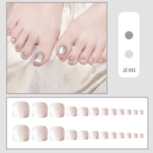 MONLEYTA | Removable Nail Art Stickers Toe Nail False Nails Wearable Premium White Effect Foot Nail Patches Summer High-End Sensation