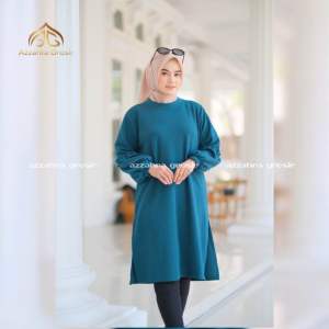 Eurigo - Tania Tunik Wanita Tangan Balon Milano Lemon Skin Atasan Wanita Muslim / 239-5994