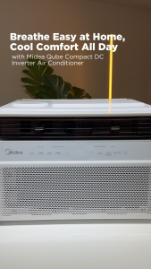 Midea Qube Compact Window Aircon | Full DC Inverter | Wi-Fi Enabled | Cool Flash | 0.8HP–1.5HP