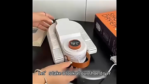 Smart Shoe Dryer Dual-Use (Dry/Wet) UV-C Antibacterial Smart Constant Temperature Safe Timer White with Orange Accents