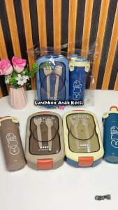 S1 Lunchbox Cup One Set / Kotak Makanan Anti Tumpah Free Botol + Sendok Garpu + Tempat Saos BPA FREE