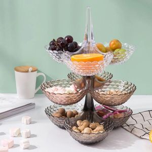 Fruit Basket Tray Dried Fruit Holder Snack Candy Storage Plate Plastic Table Decor Creative Christmas Party