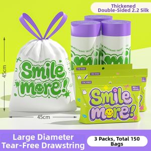 TEK-NOSPLUS | Handheld Thickened Home Use Drawstring Trash Bag