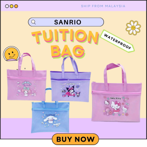 ZD-816 - Sanrio Design Tuition Bag / Document Bag Cute Design Kuromi Kitty My Melody Cinnamoroll Labubu Stitch Capybara Stationery