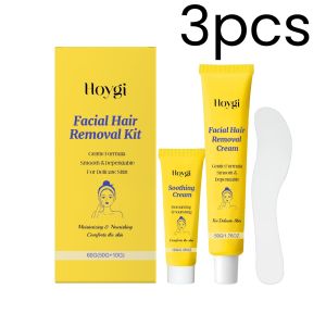 Hoygi | Hoygi Facial Hair Removal Kit Deep Nourishing Hydrating Skin Repairing Fast Effective Natural Painless Face Depilatory Cream 60g