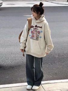 Áo Nỉ Nữ Phong Cách Hip Hop Cổ Điển Mỹ Áo Khoác Ngoài Mỏng Rộng Rãi Phong Cách Hàn Quốc Áo Khoác Ngoài Thường Ngày Áo Nỉ