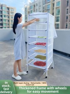 Home Drying Rack on Wheels for Vegetables and Dry Goods
