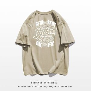 Loose Fit Heavyweight Cotton American Style Short Sleeve T-Shirt for Men Summer Casual Wear Comfortable Breathable Tee Shirt