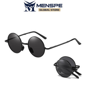 MENSPE Foldable Sunglasses Circular Men Women Polarized Glasses Chic Retro Sunglasses Photochromic Polarized Sunglasses Men Discoloration Eyewear Anti Glare UV400 Glasses Driving Goggles