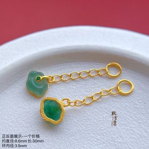 สร้อยข้อมือ DIY สร้อยคอจี้ลูกแพร์ธรรมชาติ ทองคำชุบเงินโบราณ S925 ลูกปัดหยกฤดูใบไม้ผลิฤดูร้อนฤดูใบไม้ร่วงฤดูหนาว