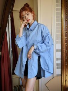 French Style Pure Cotton Loose Long Sleeve Womens Shirt Autumn New Fashion Sun Protection Design Sensation Small Audience Shirt