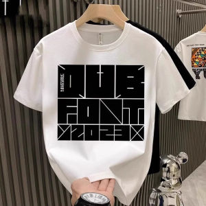 PAZHAOLANG | Plus Size 300 lbs Printed Short Sleeve T-Shirt Cotton Summer