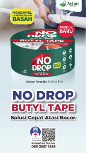 Lakban Anti Bocor No Drop Butyl Tape 5cm x 5m Tahan Cuaca