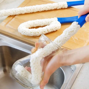 แปรงล้างแก้วไวน์ ยืดหยุ่นได้ง่าย ทำความสะอาดแจกัน แปรงทำความสะอาดอเนกประสงค์ แปรงล้างขวด