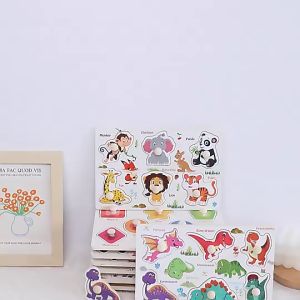 BRG Mainan Anak Puzzle Knob Kayu Jigsaw Karakter Lucu Wooden Puzzle Gagang Knop Kayu Mainan Edukatif Edukasi Bergambar