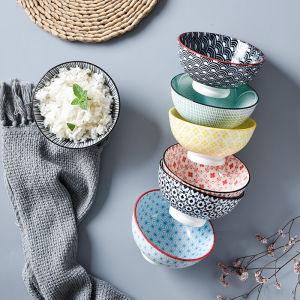 ชามใส่ข้าวใช้ในบ้านชามใส่อาหารเซรามิกแบบสร้างสรรค์ชามใส่ซุปมีเอกลักษณ์ส่วนตัว2023นิ้วไซส์เล็กชิ้นเดียว4.5ชามใส่ของหวานชามโจ๊ก