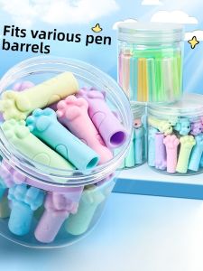 Cute Cat Claw Pencil Caps for Kindergarten Students Grade One And Two Beginner Pencil Extenders Protective Covers Transparent Hole Pen Caps Triangle Rod Pen Covers
