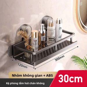 Giá Để Đồ Nhà Tắm Bằng Nhôm Hút Chân Không Gắn Tường Không Cần Khoan Màu Xám Súng Tiết Kiệm Không Gian Nhà Vệ Sinh