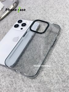 High-End Metal Frame Phone Case Transparent Hard Shell for Xiaomi 14 13 Large Hole pro Simple Pure Color  Luxury Hard Edge Case