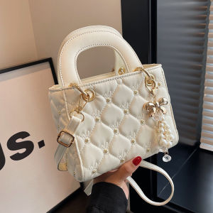 กระเป๋าสะพายข้างผู้หญิงดีไซน์เรียบง่ายสไตล์ใหม่ 2025 กระเป๋าถือทรงสี่เหลี่ยมลายหิน กระเป๋าแฟชั่นแบบยูนิเซ็กซ์ กระเป๋าสะพายข้างผ้าฝ้ายโพลีเอสเตอร์