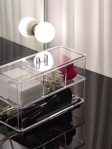 Cosmetic storage box with cover box Transparent cotton swab box Household desktop makeup removal cotton storage box