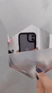 Kaca Cermin hexagonal kaca cermin dinding Persegi dekorasi rumah / Cermin Aesthetic Cermin Kaca