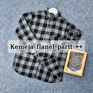 Kemeja pria Lengan Panjang flanel kotak catur hijau Bahan Lembut