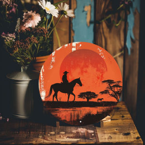 CIFBUY Modern Western Aluminum Wall Art Waterproof Durable Metal Mural Decor For Home Garden Room Office