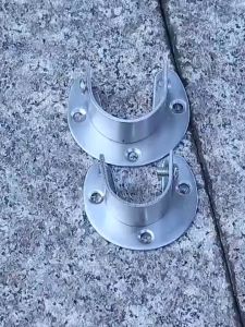 Official Curtain Rod Round Tube Closet U Shaped Rod Support Flange End Supports Closet Pole Sockets Socket Tube Bracket