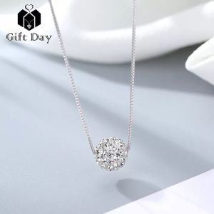 Gift Day: Double Layer Shambhala Ball Necklace Pendant Korean Collarbone Chain Transfer Bead Silver Jewelry