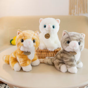 Simulation Kitty Plush Toy Girl Cute Doll Children Sleep Hug Doll Gray Cat Orange Tabby Cat Ragdoll