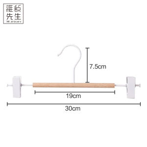 Simple Wooden Sliding Pants Hanger Non-Slip Bead Design for Home Use Practical Closet Organizer by Mr Grocery