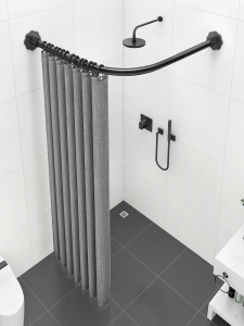 WEILAISHI | No-drilling Arc U L Shaped Bath Curtain