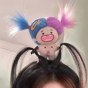 Funny Plush Toy Headband For Women Girls Lacking Teeth Exploding Hair Ugly Baby Headband Cute Cartoon Doll Hair Hoop Hairpin