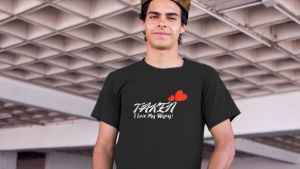 Taken - Two Shirts - Couple Set T-shirts - Black White Cotton